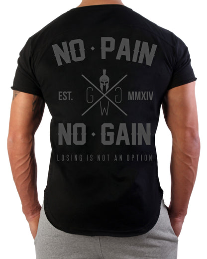 Gym T-Shirt No Pain No Gain - Schwarz