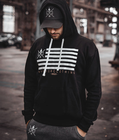 Gym Hoodie Flag - Schwarz