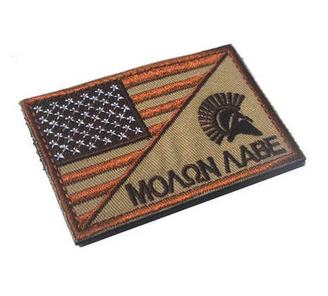 Molon Labe USA Patch mit Klettverschluss